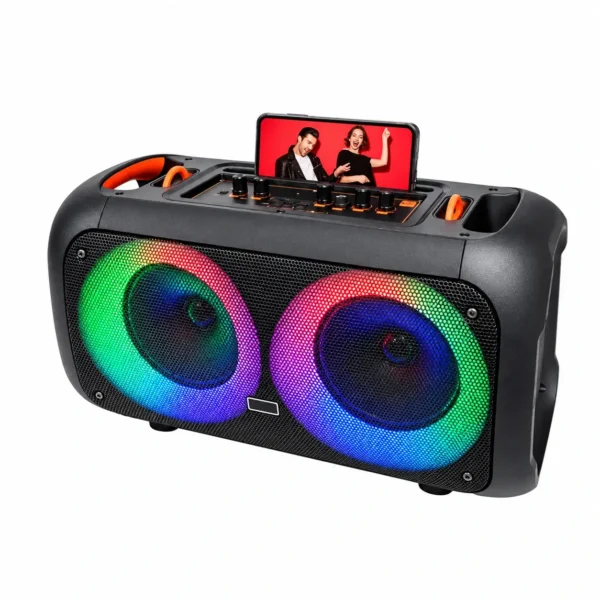 ПРЕНОСИМА ДВОЙНА ТОНКОЛОНА -1709 – 2 x 6,5“ С Bluetooth – FM радио – МP3 – TF карта